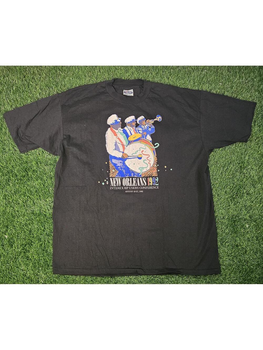 Vintage Single Stitch Hanes 90s HP New Orleans Mens XXL Puffy Print TShirt